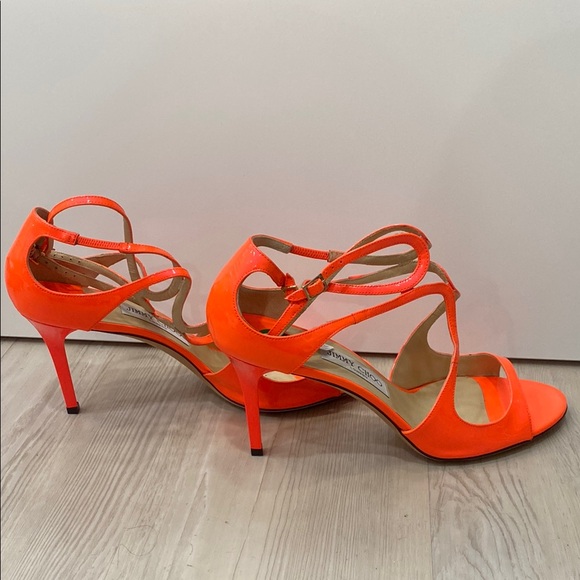 Jimmy Choo Women's Orange Strappy Heels - Picture 3 of 5